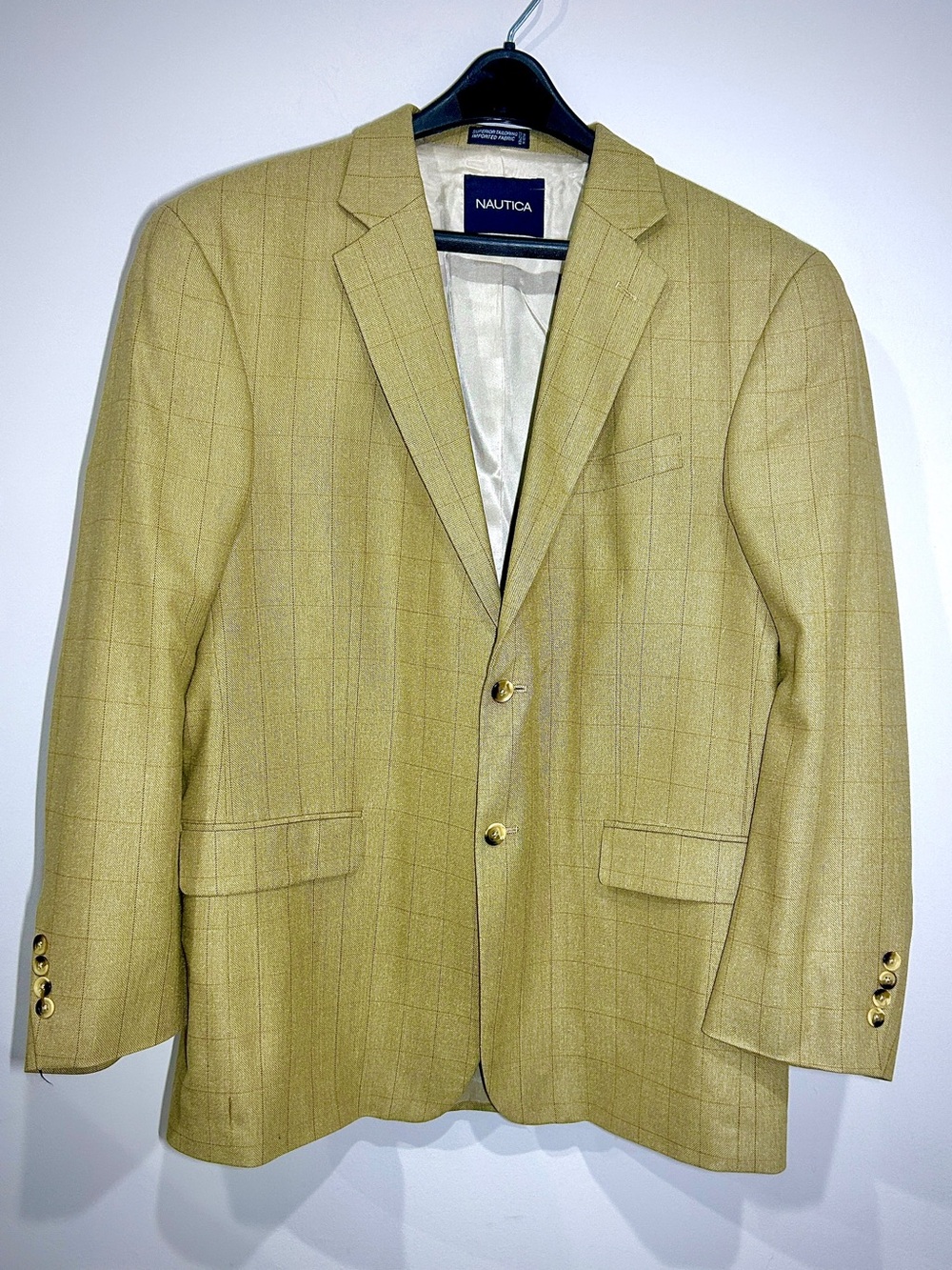 Nautica Men's tan Windowpane Sport Coat
